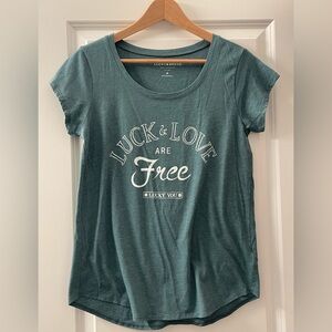 Lucky Brand Teal Short Sleeve Graphic Tee